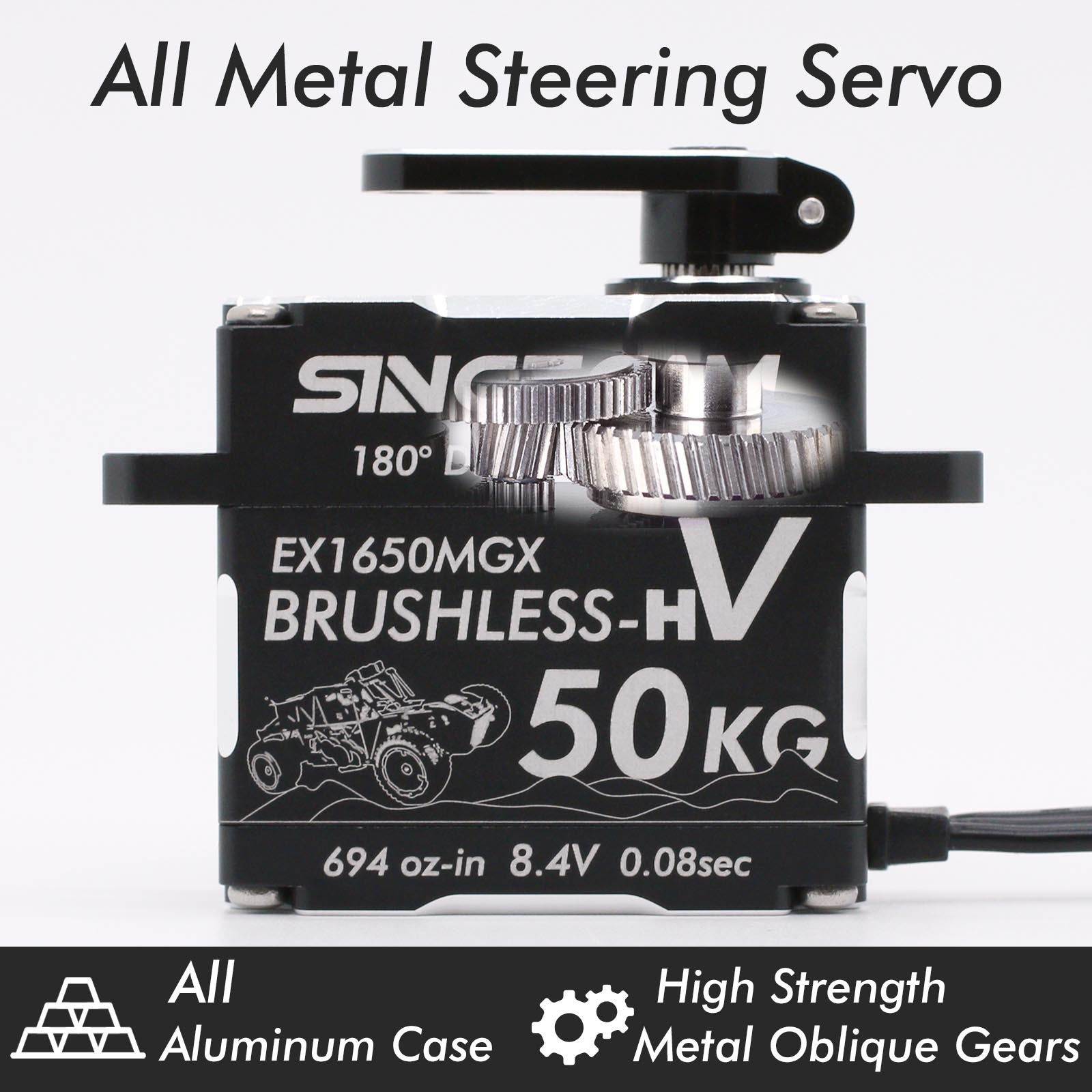 Sincecam 50kg High Speed Servo Waterproof Digital Brushless 8.4V Steer