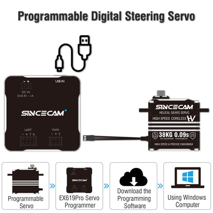 Sincecam 38KG Coreless Steering Servos - 2024 Version